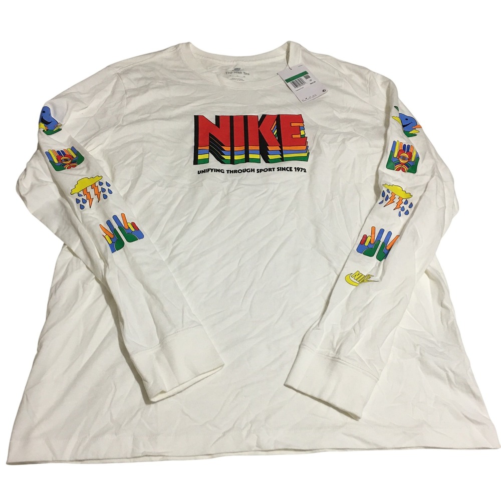 Nike Sportswear long-sleeve T-shirt Mens XL White Unifying Through Sport NWT $40